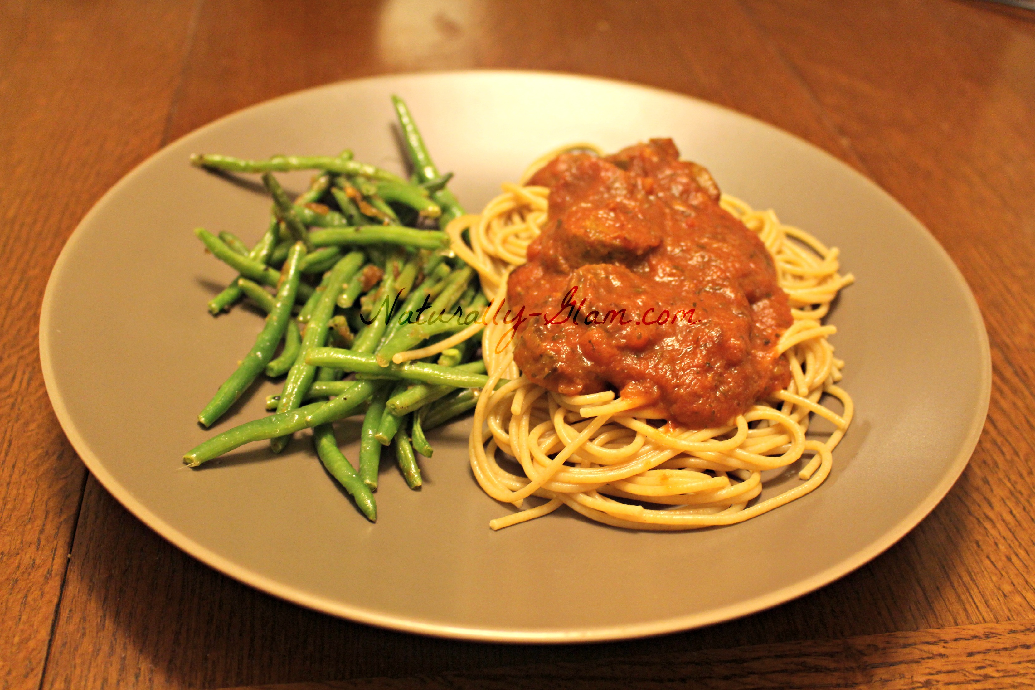 Spaghetti with Vegan Italian Sausage