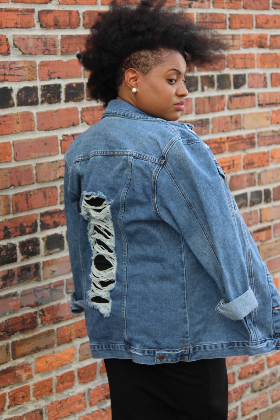 Ashley stewart hot sale denim jacket