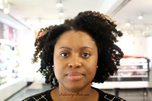 black woman before facial at Sephora Skin Inc launch