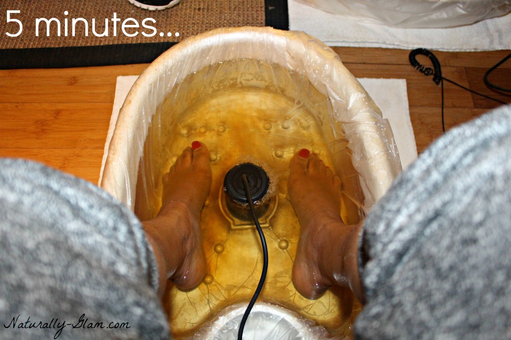 foot tub at beginning of ionic foot detox