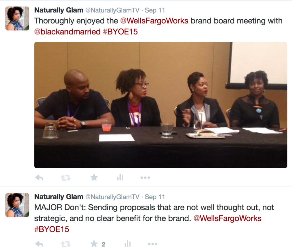 Tweets from Wells Fargo at Blogalicious