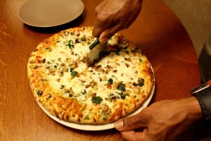 Digiorno spinach and mushroom pizza