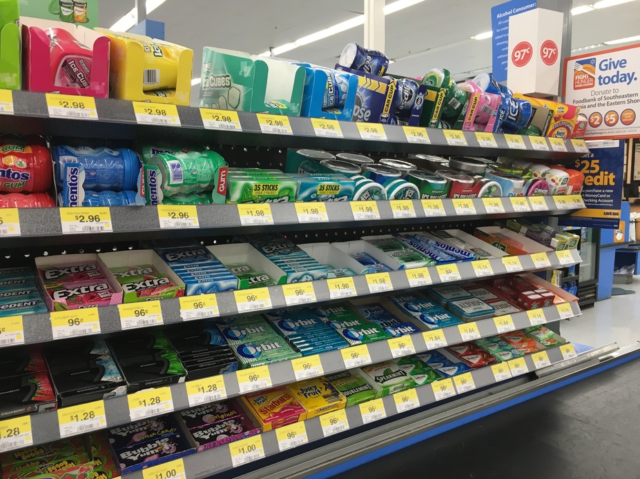 Extra Gum at the Walmart check out