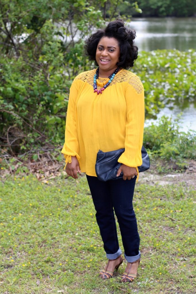 Crochet Yellow Blouse + Shine Necklace | Naturally Glam | Jonna Scott ...