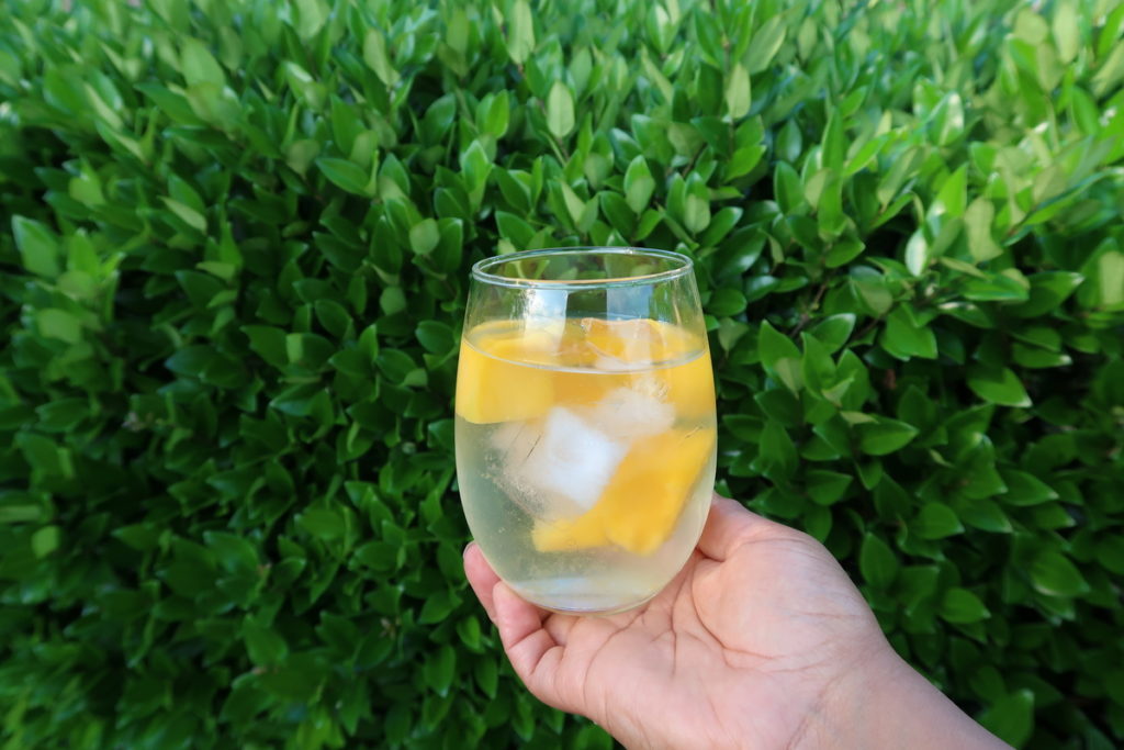 Moms Drink More Water | Mango infused water in a glass